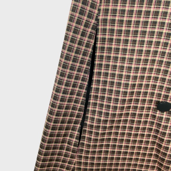RIHOAS NWT Brown Pink Plaid Double Breasted Cape Coat Size XS - Picture 5 of 10